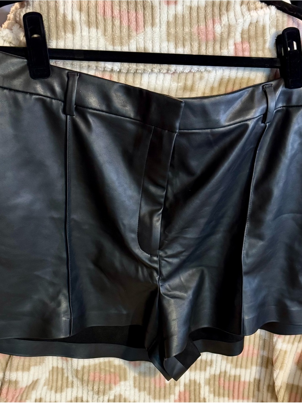 Old Navy Black Faux Leather High Waist Shorts